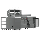 FORNO Bulnes Outdoor Kitchen 40-Inch BBQ 95,000 BTU, with 5 Burners, Sear & Rotisserie Infrared Side Burner, 1.8 cu.ft. Beverage Center & Black/White Countertops