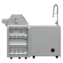 FORNO Bulnes Outdoor Kitchen 40-Inch BBQ 95,000 BTU, with 5 Burners, Sear & Rotisserie Infrared Side Burner, 1.8 cu.ft. Beverage Center & Black/White Countertops - MyBBQDirect