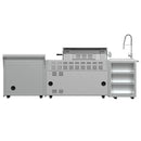 FORNO Bulnes Outdoor Kitchen 40-Inch BBQ 95,000 BTU, with 5 Burners, Sear & Rotisserie Infrared Side Burner, 1.8 cu.ft. Beverage Center & Black/White Countertops