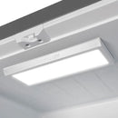 Interior view of the Forno 30-inch refrigerator in white, highlighting the bright, energy-efficient LED lighting that illuminates the shelves and compartments for clear visibility.