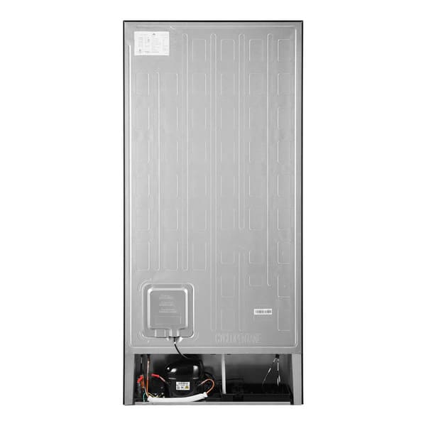 Rear view of the Forno 31-inch refrigerator, showing the appliance’s metal back panel, power cord, ventilation system, and compressor housing for efficient cooling performance.