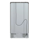 Back view of the Forno 36-inch side-by-side refrigerator with water dispenser, displaying the solid metal rear panel with designated access points for power and water connections, as well as integrated ventilation openings for proper airflow.