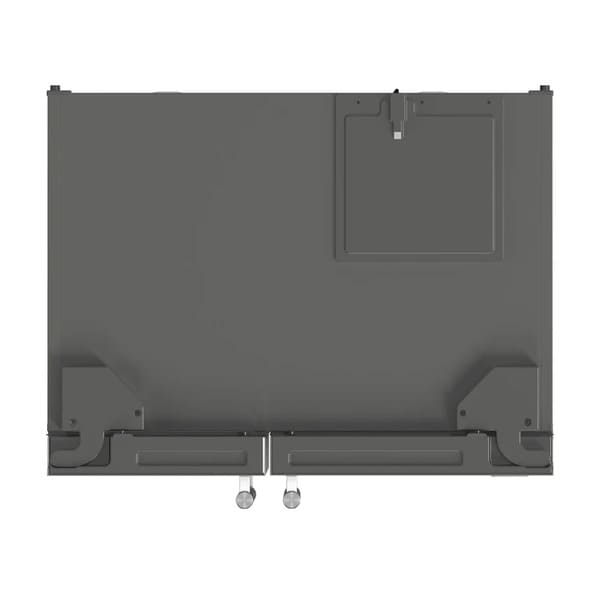 Top view of the Forno 36-inch side-by-side refrigerator with water dispenser, showing the smooth stainless steel surface, flat top edges, and streamlined design ideal for built-in or freestanding kitchen installations.