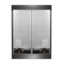 Rear view of the FORNO pro-style refrigerator from the 3-Piece Appliance Package, showing the appliance’s ventilation system, power cord access, and durable metal back panel designed for efficient installation and long-term reliability in a built-in kitchen setup.