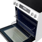 Interior view of the FORNO 30-Inch Induction Range in white, showcasing multiple adjustable oven racks and spacious cooking capacity.