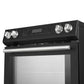 Close-up of the stainless steel control knobs on the FORNO 30-Inch Induction Range in Black, designed for precise temperature adjustment and a professional look.