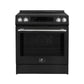 Front view of the FORNO 31-Inch Refrigerator with Right Hinge in Black, showcasing its sleek black finish, minimalist design, and vertical handle on the right side.