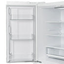 Close-up view of the FORNO 36-Inch French Door Refrigerator in White showing the interior door bins, designed for storing bottles, condiments, and other small items.