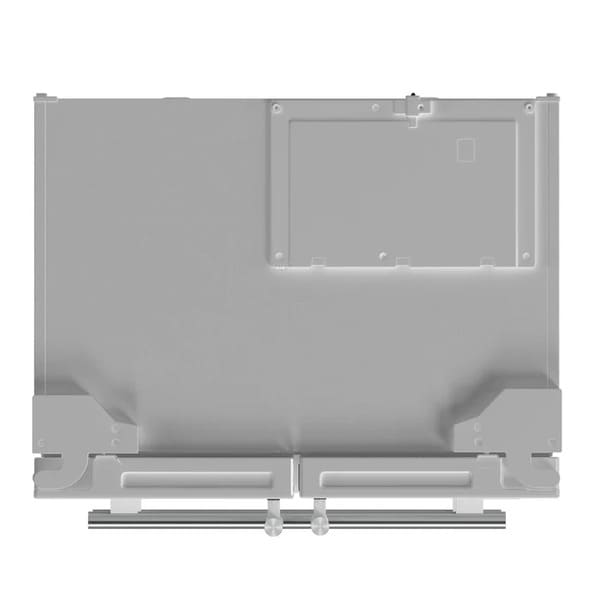 Top view of the FORNO 36-Inch French Door Refrigerator in White, showcasing the sleek flat surface, smooth white finish, and French door design.