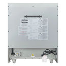 Rear view of the FORNO Galiano 30-Inch French Door Gas Range in white, showing utility connections, ventilation openings, and a streamlined design for easy and secure kitchen installation.