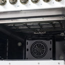 FORNO Galiano 48-Inch French Door Dual Fuel Range with 8 Burners and 6.58 Cu. Ft. Electric Convection Oven in Black/White with Antique Brass Trim