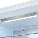 Close-up view of the digital control panel inside the FORNO Maderno 28-Inch Built-In Convertible Refrigerator in white with left-swing door, featuring touch controls and temperature display.