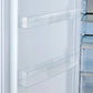 Interior door storage of FORNO Maderno 28-Inch Built-In 13.6 Cu. Ft. Convertible Refrigerator in white with left-swing door, featuring clear adjustable bins for bottles and condiments.