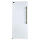 Front view of FORNO Maderno 28-Inch Built-In 13.6 Cu. Ft. Convertible Refrigerator in white with left-swing door, showcasing a clean, integrated design and flush panel installation.