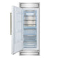 Front view of FORNO Maderno 28-Inch Built-In 13.6 Cu. Ft. Convertible Refrigerator in white with left-swing door open, revealing organized interior with glass shelves and clear door bins.
