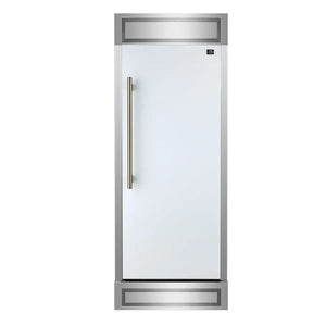 FORNO Maderno 28-Inch Built-In 13.6 Cu. Ft. Convertible Refrigerator in white, featuring a sleek panel-ready design and minimalist integrated handle.