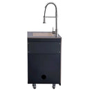 Rear view of the FORNO Rimini 30-Inch Sink Module, displaying stainless steel paneling with utility access for plumbing connections, designed for easy installation and long-lasting performance in outdoor kitchen environments.