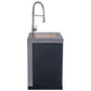 Front view of the FORNO Rimini 30-Inch Sink Module, featuring a stainless steel sink with a high-arc faucet, a removable cutting board cover, and dual storage cabinet doors below, offering both functionality and sleek design for outdoor kitchens.