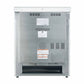 Rear view of the Forno 30-inch electric range in white, featuring a solid metal back panel with ventilation slots, electrical connection access, and safety labels for proper installation.