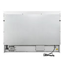 Rear view of the Forno Antico 48-Inch Gas Range in white, showing the flat-back panel, gas and electrical connection points, and ventilation design for built-in kitchen installations.