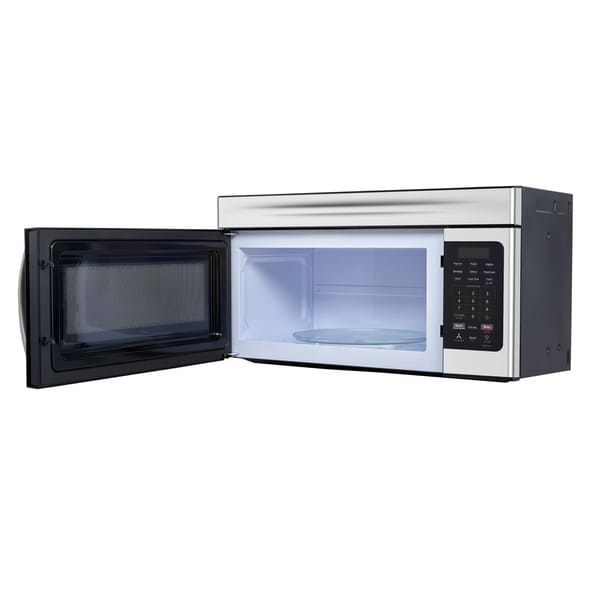 Forno FOTR3007 30-Inch Over-the-Range Microwave Stainless Steel Angle Right with Door Open