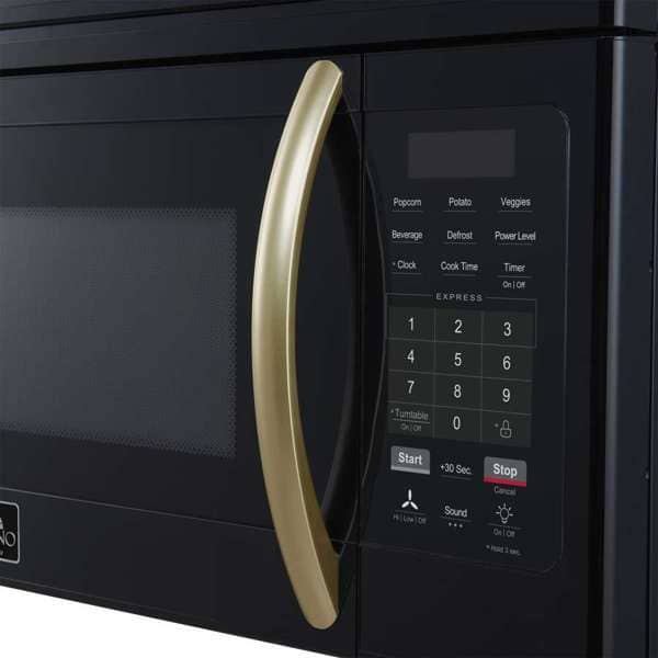 Forno FOTR3007 30-Inch Over-the-Range Microwave Black, Right Angle View Showing Handle and Control Panel