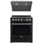 Forno Espresso Package - 30" Electric Range and Range Hood in Stainless Steel, Black, or White with Accents