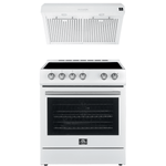Forno Espresso Package - 30" Electric Range and Range Hood in Stainless Steel, Black, or White with Accents