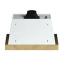 Rear view of the Forno Vittorio Wall Mount Range Hood in white, showing the chimney structure and rear venting outlet, designed for efficient wall-mounted installation with a clean, smooth white finish and subtle antique brass accents.