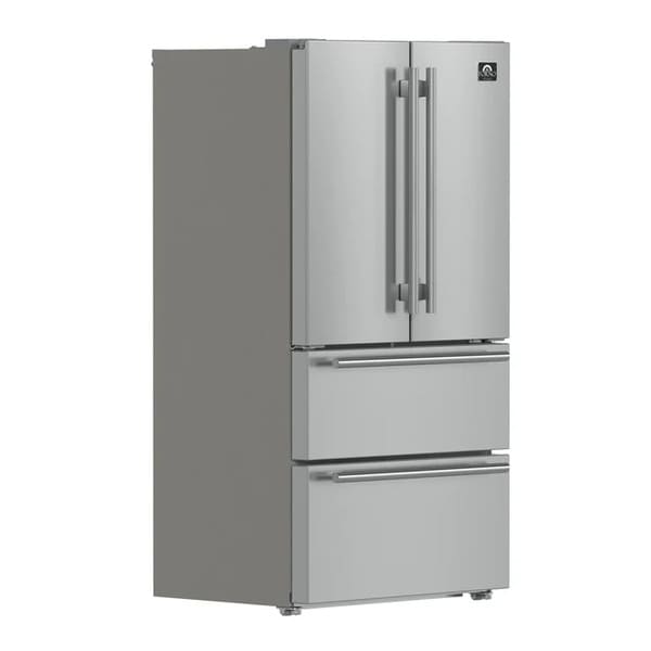 FORNO 3-Piece Appliance Package - 36-Inch Marco Gas Range, French Door Refrigerator, & Dishwasher in Stainless Steel FBDL-009-01CAUS - MyBBQDirect