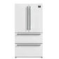 FORNO 2-Piece Appliance Package - 30-Inch Slide-In Induction Range and 36-Inch French Door Refrigerator in White with Stainless Steel Handle FBDL-014-08CAUS - MyBBQDirect