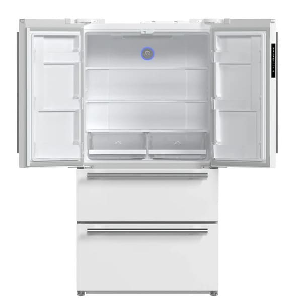 FORNO 2-Piece Appliance Package - 30-Inch Slide-In Induction Range and 36-Inch French Door Refrigerator in White with Stainless Steel Handle FBDL-014-08CAUS - MyBBQDirect
