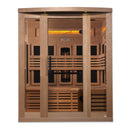 Golden Designs 3-Person Full Spectrum PureTech™ Near Zero EMF FAR Infrared Sauna with Himalayan Salt Bar Canadian Hemlock - GDI-8230-01