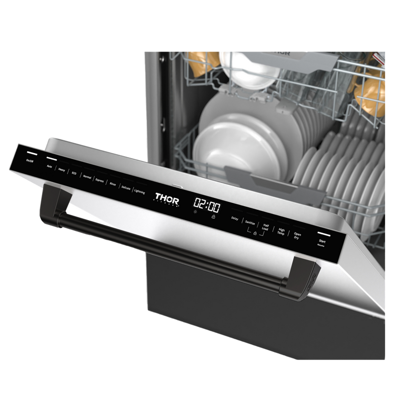 Gordon Ramsay by THOR Kitchen 24" Dishwasher in Matte Black with Stainless Steel Accents, DW24X8BA99