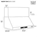 Kucht 36-Inch Wall Mounted Range Hood 900 CFM in Stainless Steel & Silver KRH3621A