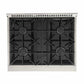 Kucht 30-Inch Pro-Style Dual Fuel Range in Stainless Steel with White Oven Door KDF302-W
