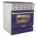 Kucht 30-Inch Pro-Style Dual Fuel Range in Stainless Steel with Blue Oven Door KDF302-B