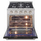 Kucht 30-Inch Pro-Style Dual Fuel Range in Stainless Steel with Black Oven Door KDF302-K