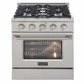 Kucht 30-Inch Pro-Style Dual Fuel Range in Stainless Steel KDF302-S