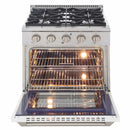 Kucht 30-Inch Pro-Style Dual Fuel Range in Stainless Steel with White Oven Door KDF302-W
