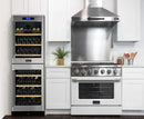 Kucht 36-Inch Pro-Style Dual Fuel Range in Stainless Steel with White Oven Door KDF362-W