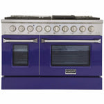 Kucht 48-Inch Pro-Style Dual Fuel Range in Stainless Steel with Blue Oven Door KDF482-B