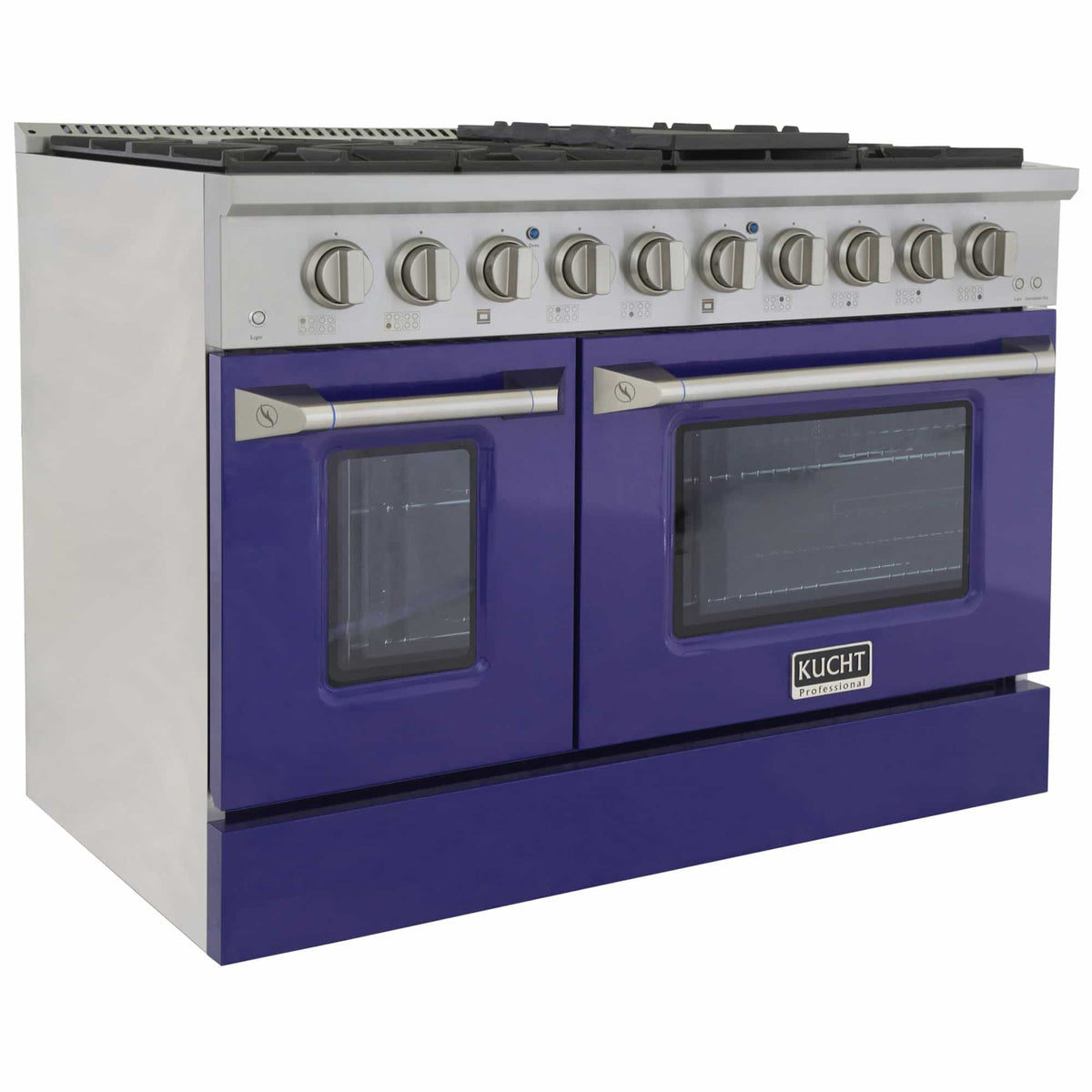 Kucht 48-Inch Pro-Style Dual Fuel Range in Stainless Steel with Blue Oven Door KDF482-B