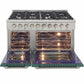Kucht 48-Inch Pro-Style Dual Fuel Range in Stainless Steel with Green Oven Door KDF482-G
