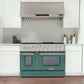 Kucht 48-Inch Pro-Style Dual Fuel Range in Stainless Steel with Green Oven Door KDF482-G