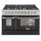 Kucht 48-Inch Pro-Style Dual Fuel Range in Stainless Steel with Black Oven Door KDF482-K