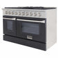 Kucht 48-Inch Pro-Style Dual Fuel Range in Stainless Steel with Black Oven Door KDF482-K