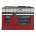 Kucht 48-Inch Pro-Style Dual Fuel Range in Stainless Steel with Red Oven Door KDF482-R