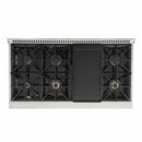 Kucht 48-Inch Pro-Style Dual Fuel Range in Stainless Steel with White Oven Door KDF482-W