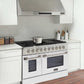 Kucht 48-Inch Pro-Style Dual Fuel Range in Stainless Steel with White Oven Door KDF482-W